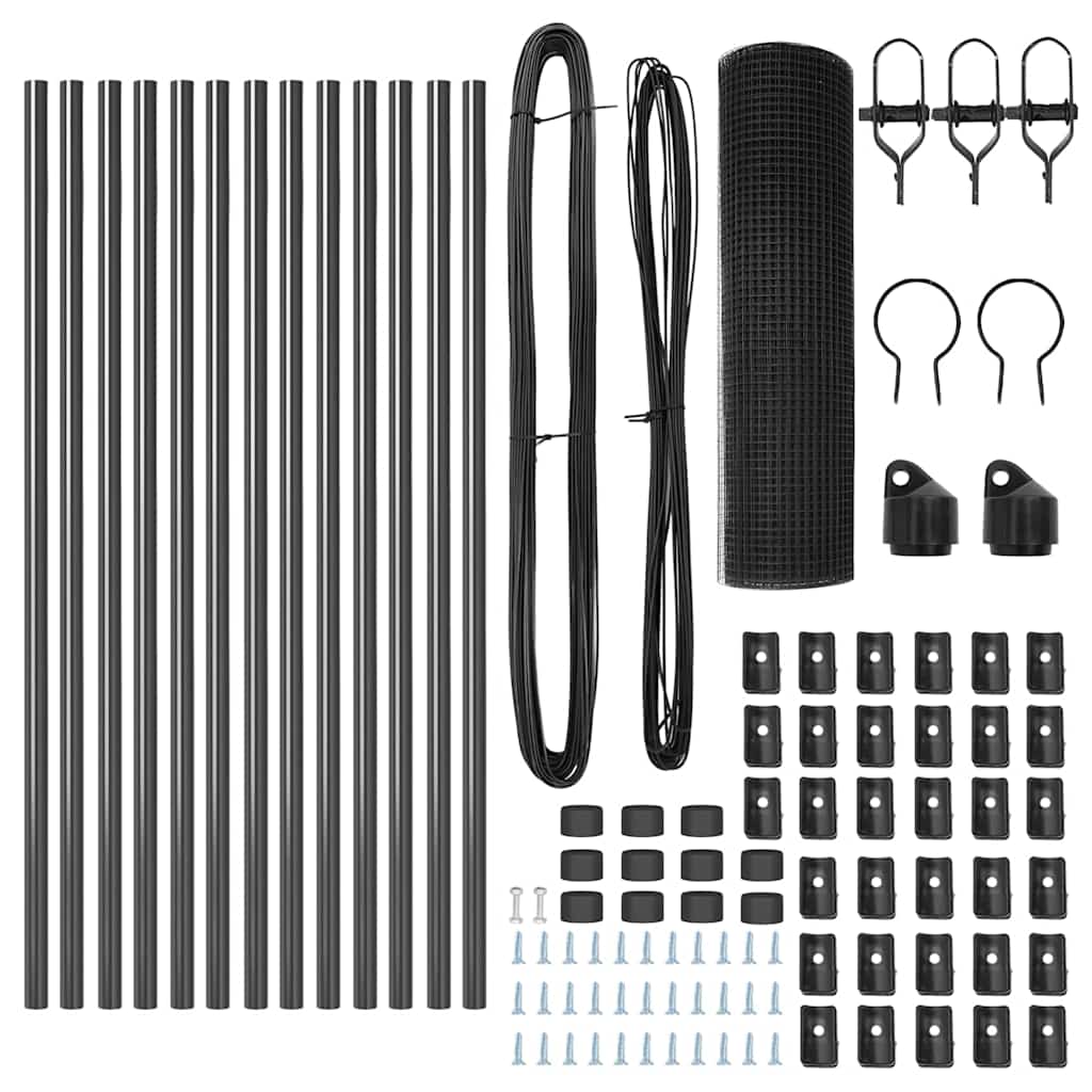 Palo della recinzione Grigio 25 x 0,6 m (maglia 12 x 12 mm)