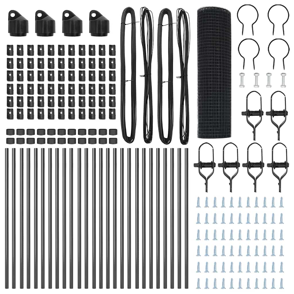 Palo della recinzione Grigio 50 x 0,6 m (rete 16 x 16 mm)