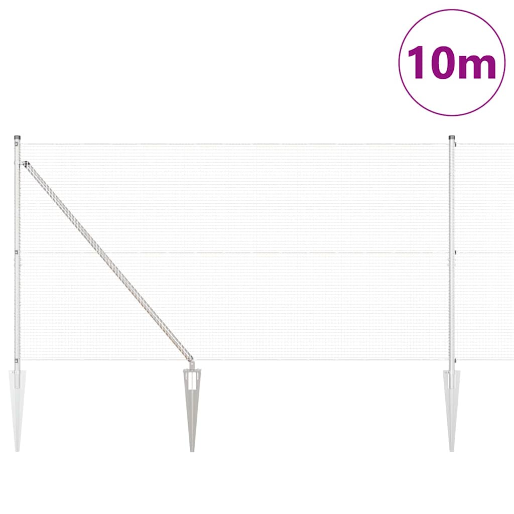 Recinzione in rete saldata con punte 10 x 1,2 m (P x A)