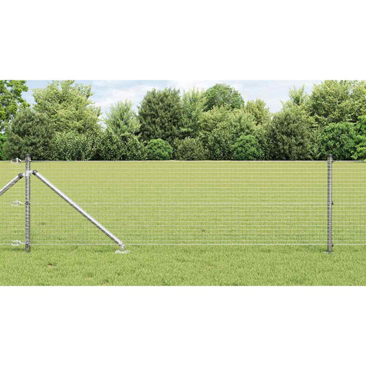 Recinzione in rete saldata con punte 100 x 0,4 m Argento Rete