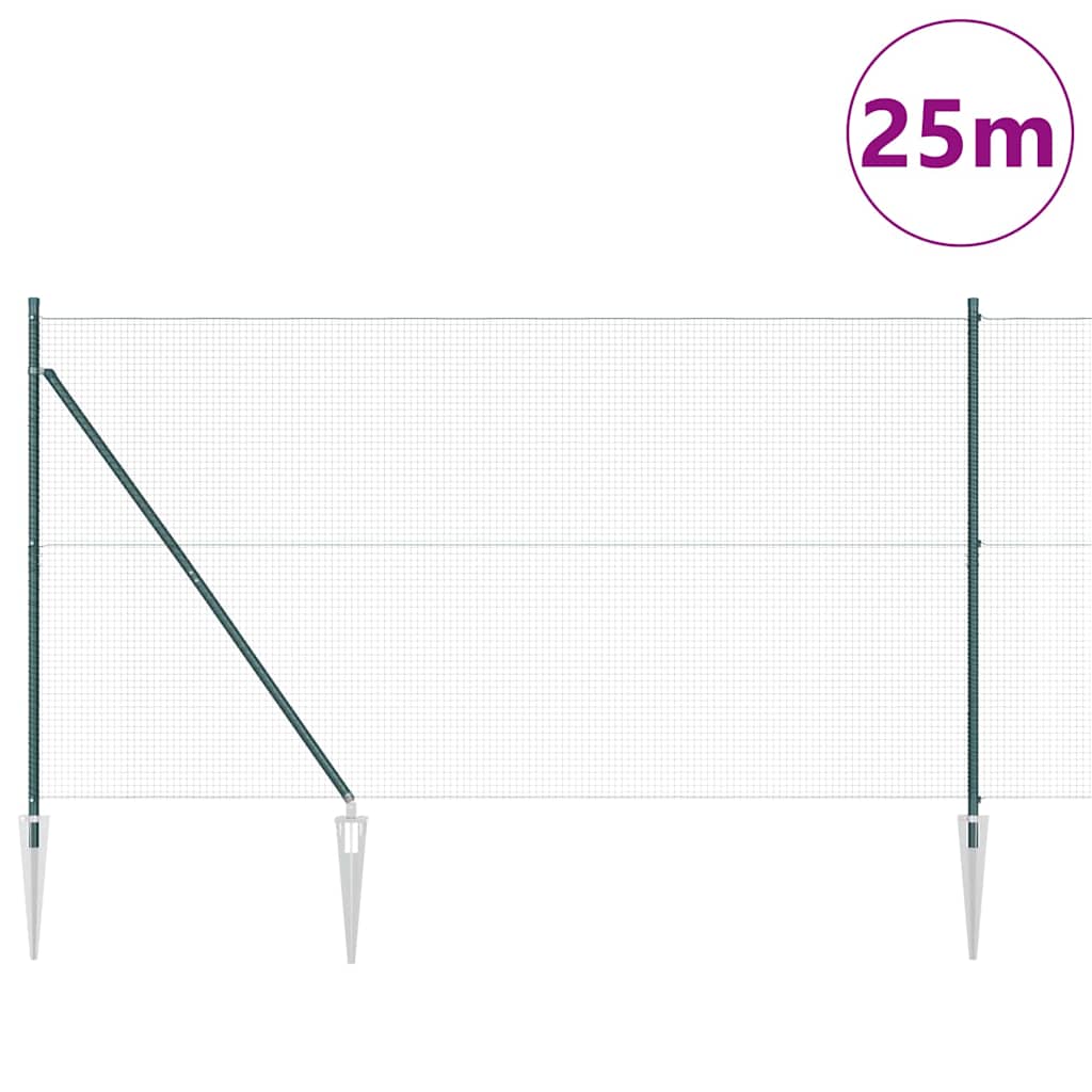 Recinzione in rete saldata con punte Acciaio e PVC Verde Rete | homemem39