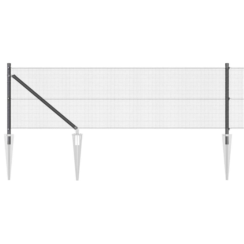 Recinzione in rete saldata con punte Acciaio e PVC Grigio Rete | homemem39