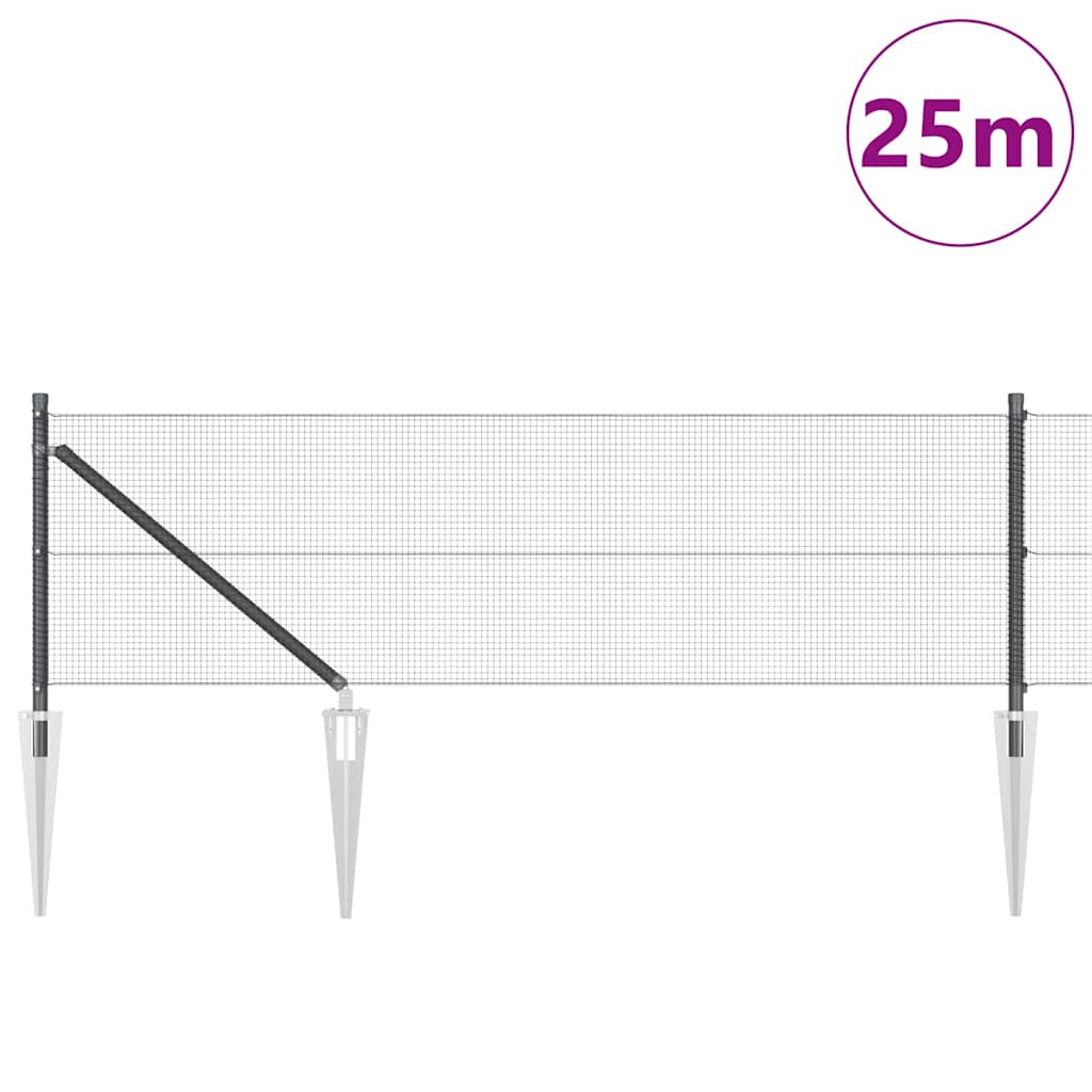 Recinzione in rete saldata con punte Acciaio e PVC Grigio Rete | homemem39