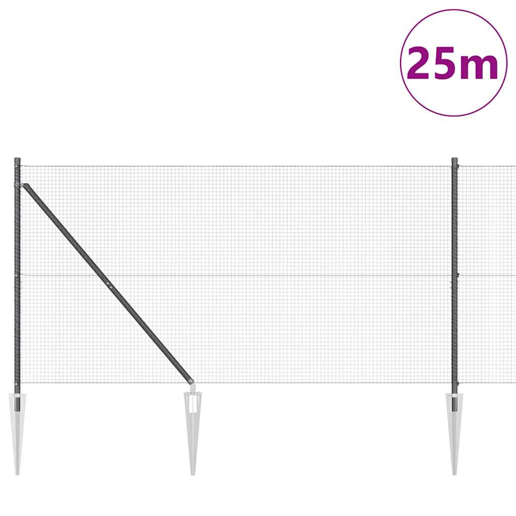 Recinzione in rete saldata con punte Acciaio e PVC Grigio Rete | homemem39