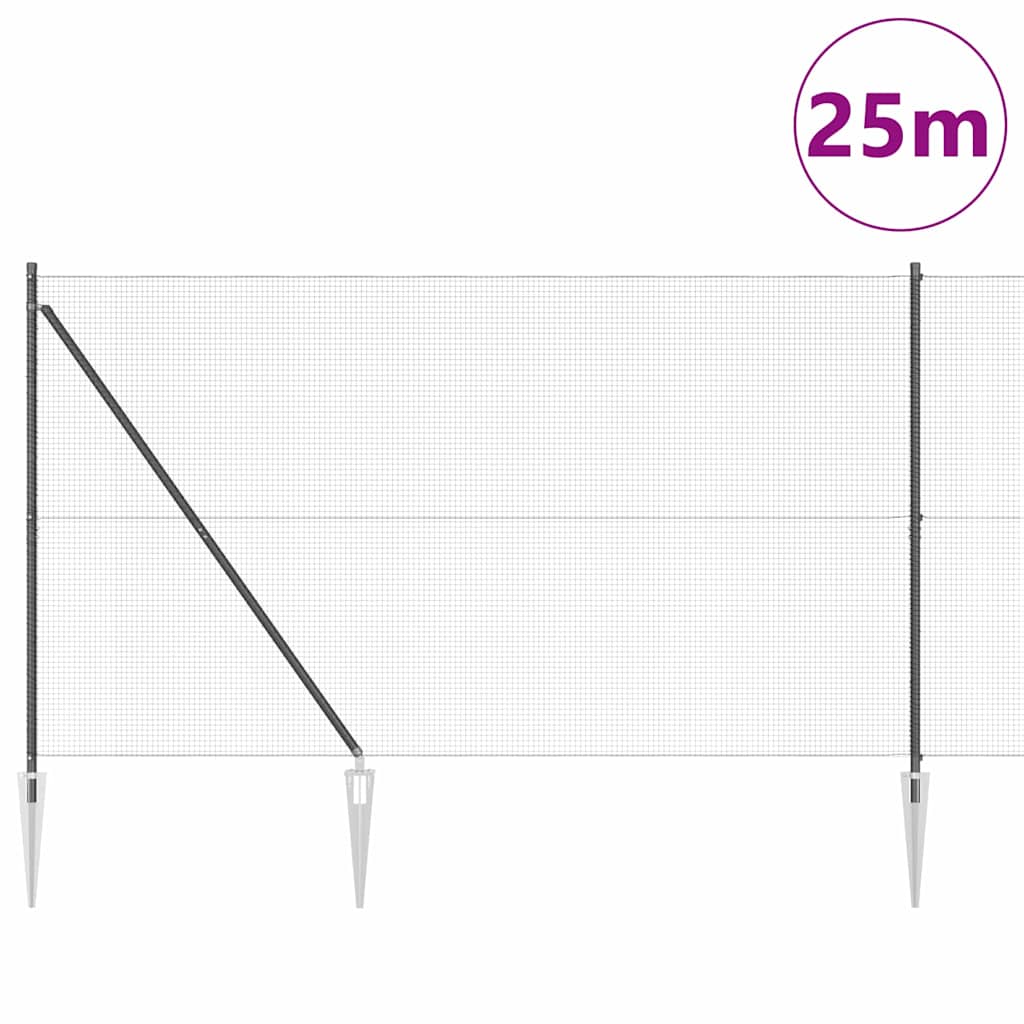 Recinzione in rete saldata con punte Acciaio e PVC Grigio Rete | homemem39