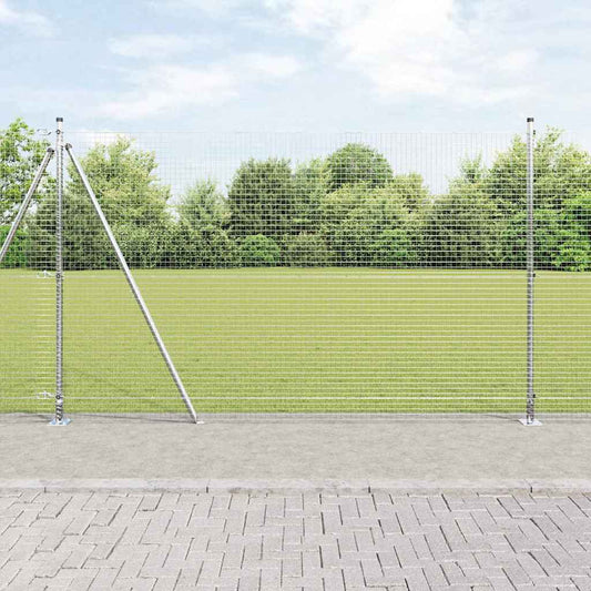 Recinzione Metallica Saldato con Base in Cemento 25 x 1,5 m