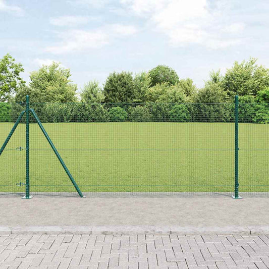 Recinzione Metallica Saldato con Base in Cemento 50 x 1 m Verde