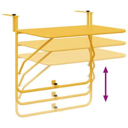 Tavolo Appeso da Balcone Senape 60 x 39 x 65 cm Acciaio