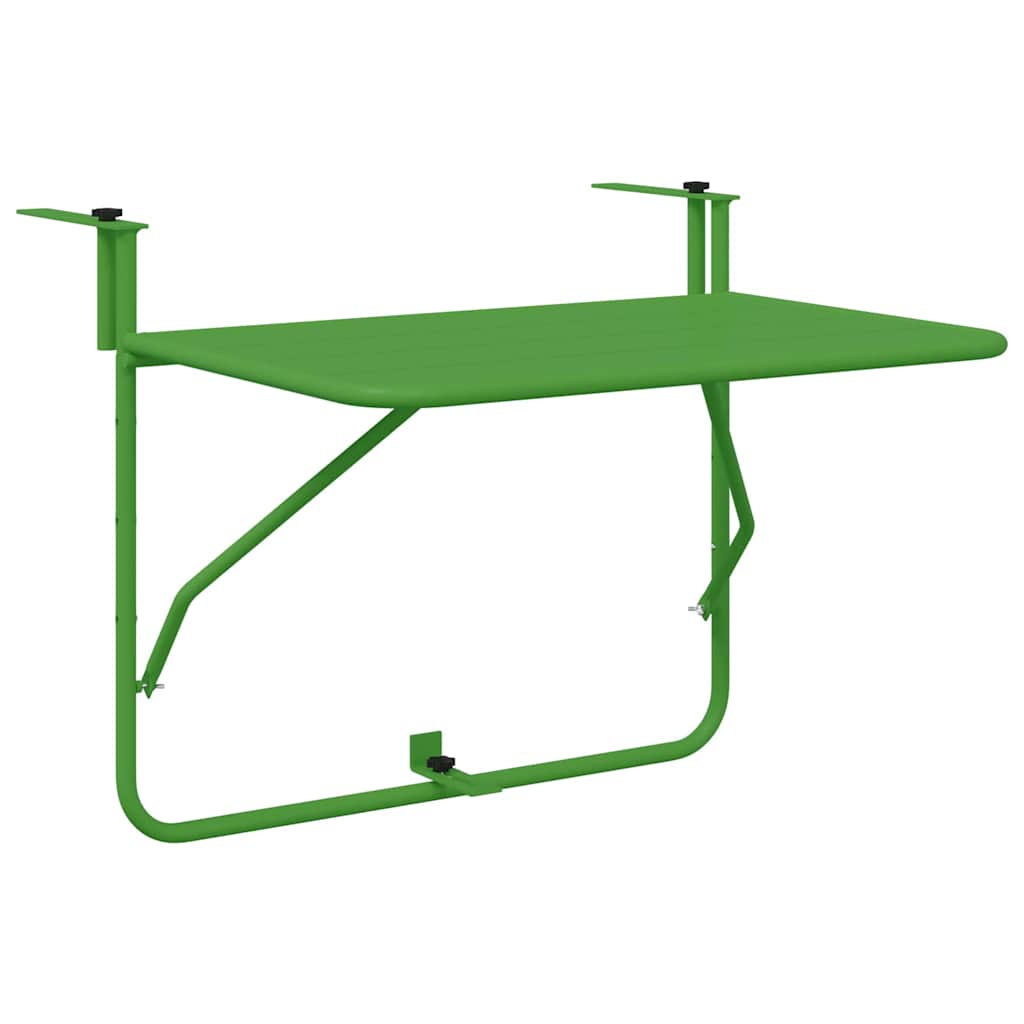 Tavolo Appeso da Balcone Verde 60 x 39 x 65 cm Acciaio