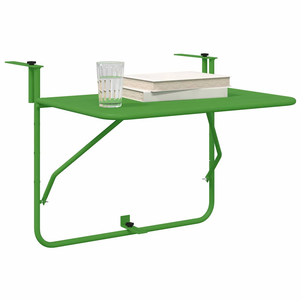 Tavolo Appeso da Balcone Verde 60 x 39 x 65 cm Acciaio