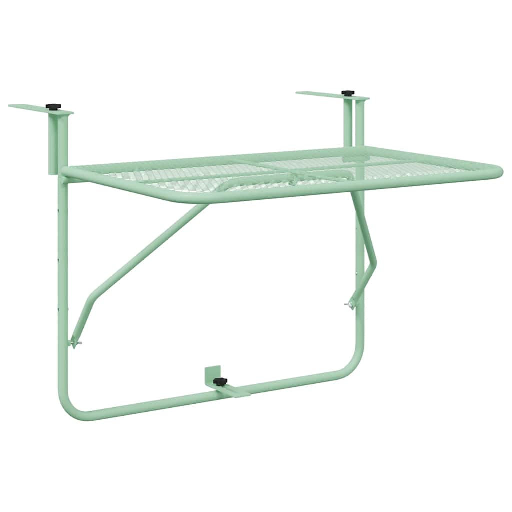 Tavolo Appeso da Balcone Verde menta 60 x 39 x 65 cm Acciaio