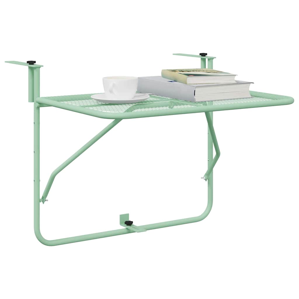 Tavolo Appeso da Balcone Verde menta 60 x 39 x 65 cm Acciaio