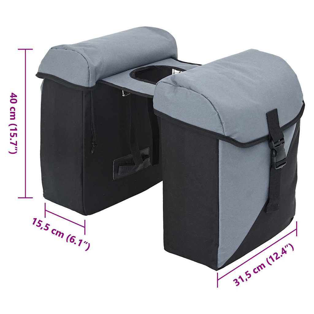 Borsa per biciclette Grigio e Nero 31.5 x 15.5 x 40 cm