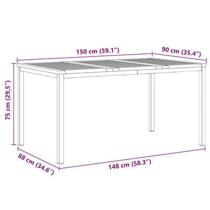 TavolodaPranzo Marrone 150 x 90 x 75 cm Legno di teak solido | homemem39
