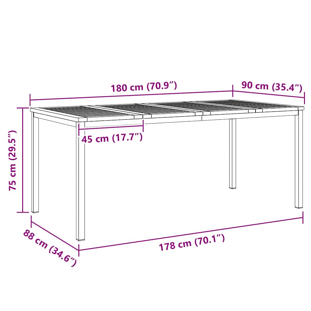TavolodaPranzo Marrone 180 x 90 x 75 cm Legno di teak solido | homemem39