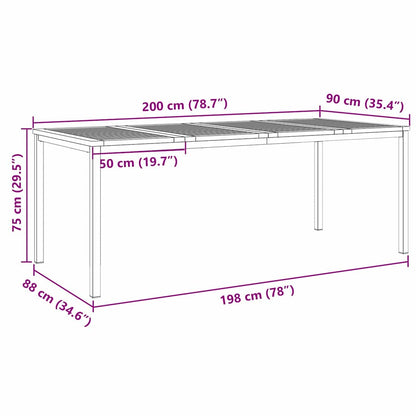 TavolodaPranzoEsterno Marrone 200x90x75cm Teak massello