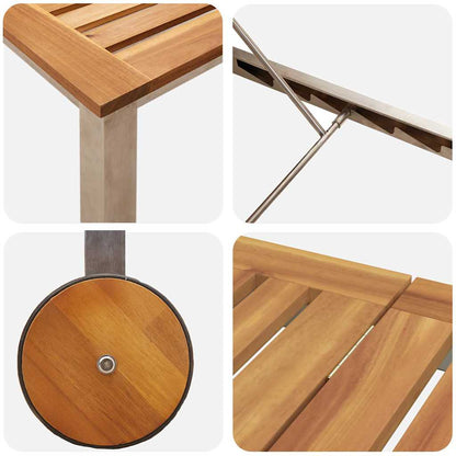 Lettino da sole 1-persona Marrone Legno massello di acacia