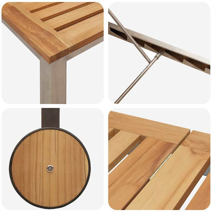 Lettino da sole 1-persona Marrone Legno massello di acacia