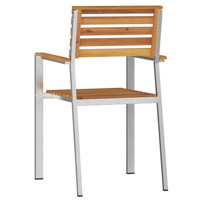 SediadaGiardino 2 pcs Marrone 56x54,5x87cm Acacia solida