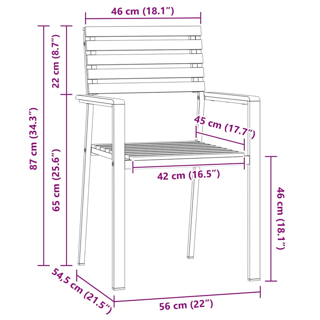 Sedia da Giardino 4 pz - homemem39