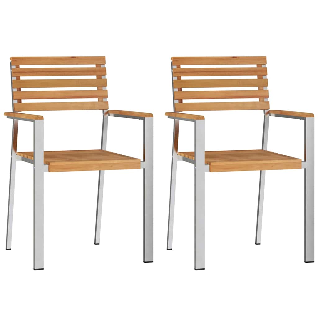 SediadaGiardino 2 pcs Marrone 56x54,5x87cm Teak solido - homemem39