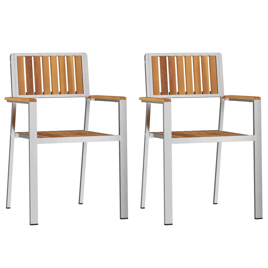 SediadaGiardino 2 pcs Marrone 56x54,5x87cm Acacia solida