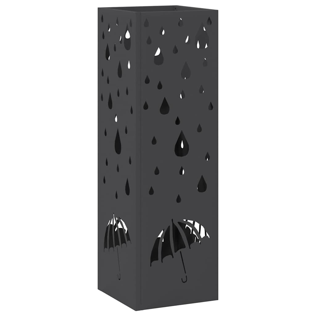 Stand per Ombrelli da Pioggia Nero 15,5 x 15,5 x 49 cm Acciaio | homemem39
