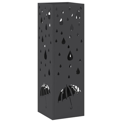 Stand per Ombrelli da Pioggia Nero 15,5 x 15,5 x 49 cm Acciaio | homemem39