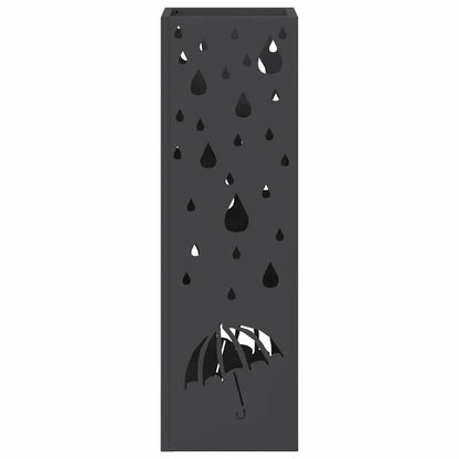 Stand per Ombrelli da Pioggia Nero 15,5 x 15,5 x 49 cm Acciaio | homemem39