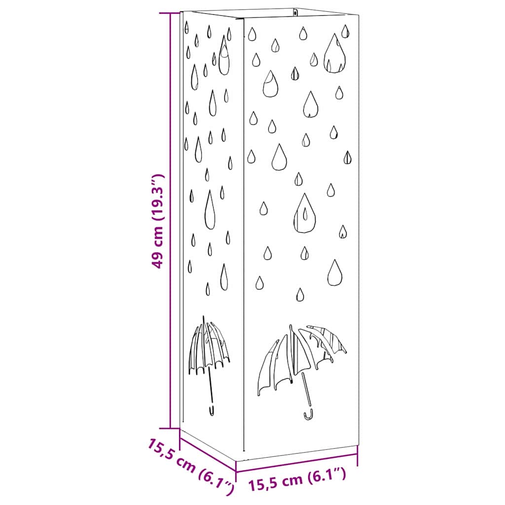 Stand per Ombrelli da Pioggia Antracite 15,5 x 15,5 x 49 cm | homemem39