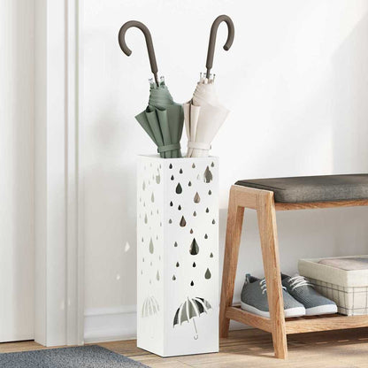 Stand per Ombrelli da Pioggia Bianco 15,5 x 15,5 x 49 cm
