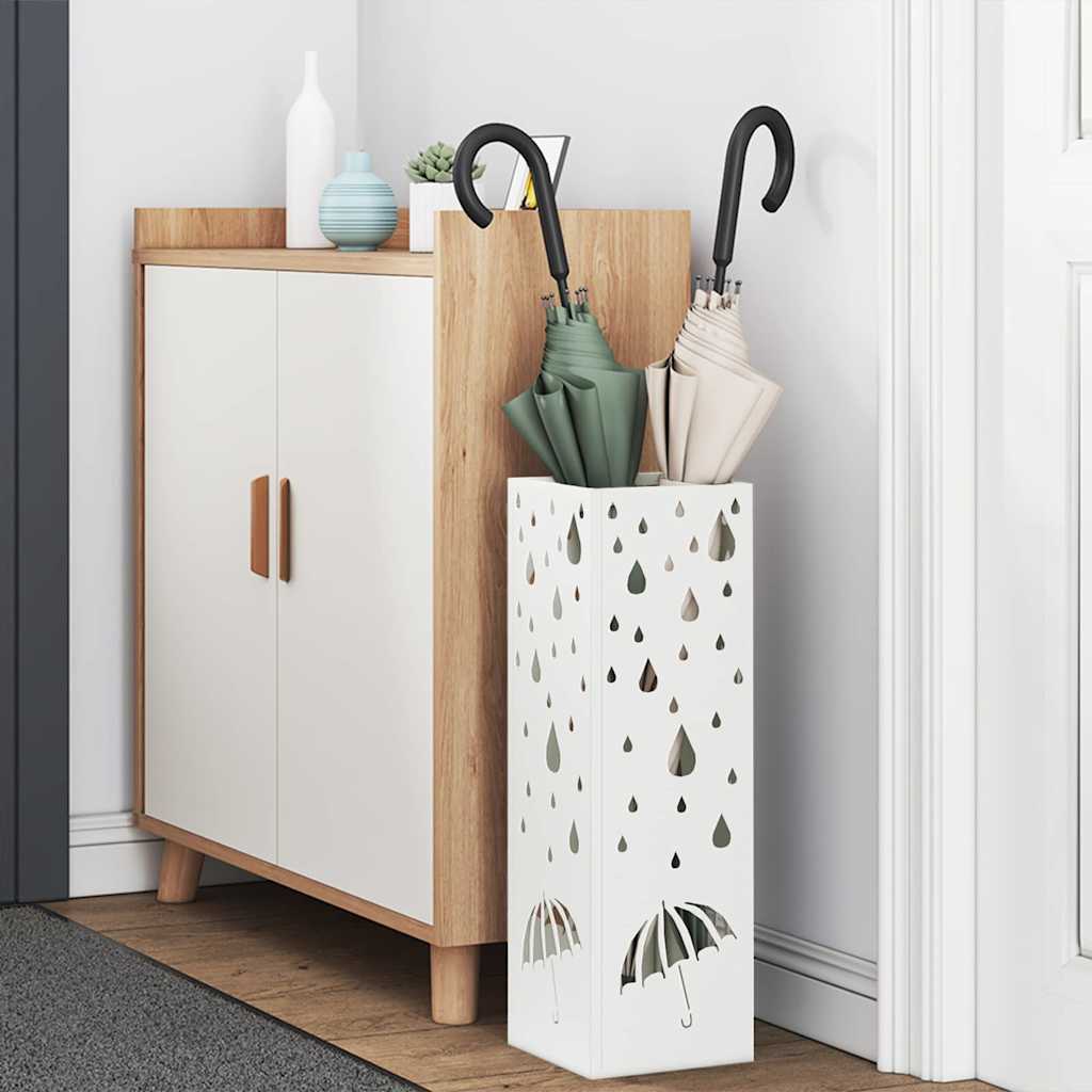 Stand per Ombrelli da Pioggia Bianco 15,5 x 15,5 x 49 cm | homemem39