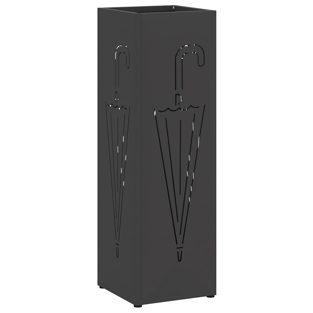 Stand per Ombrelli da Pioggia Nero 15,5 x 15,5 x 49 cm Acciaio | homemem39