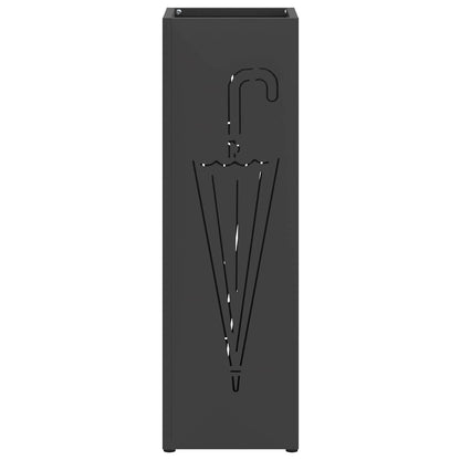 Stand per Ombrelli da Pioggia Nero 15,5 x 15,5 x 49 cm Acciaio | homemem39