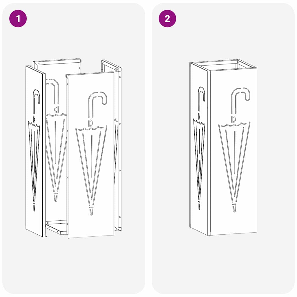 Stand per Ombrelli da Pioggia Bianco 15,5 x 15,5 x 49 cm | homemem39