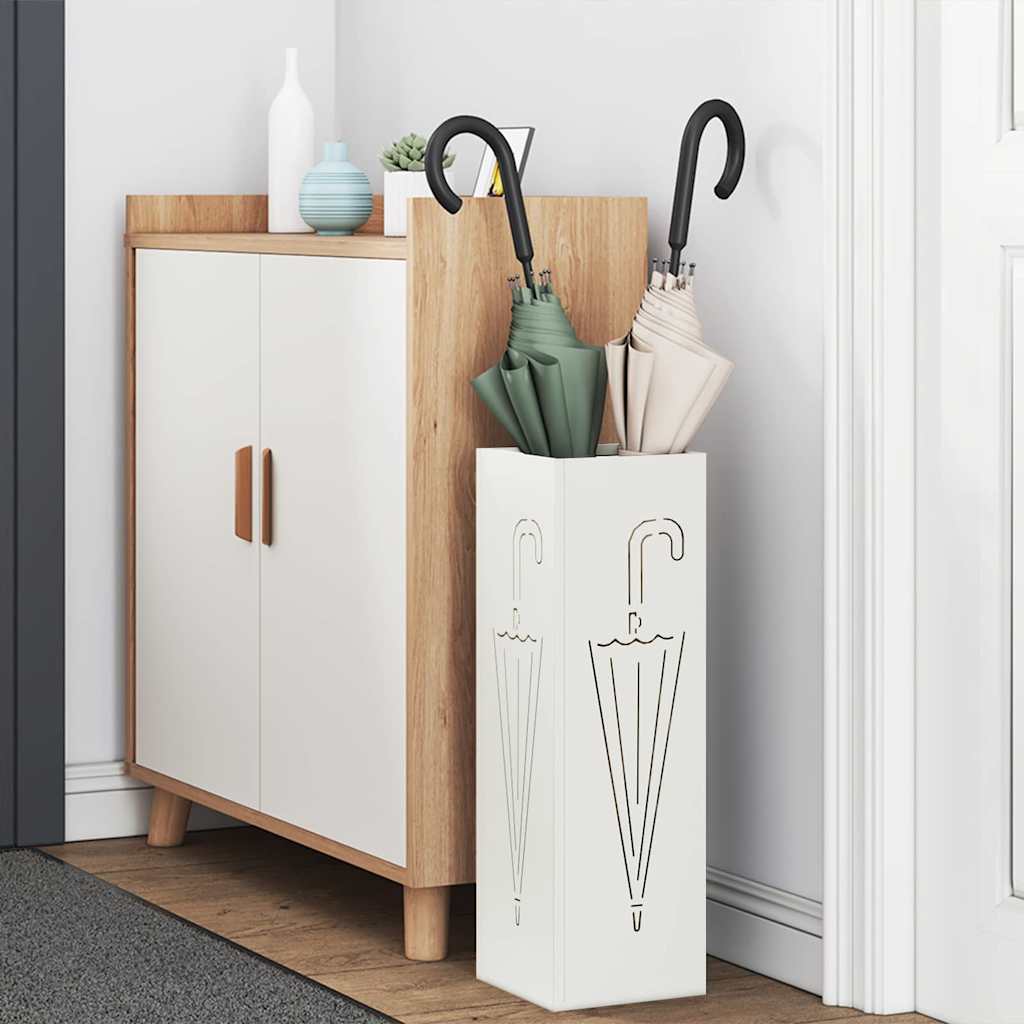 Stand per Ombrelli da Pioggia Bianco 15,5 x 15,5 x 49 cm | homemem39