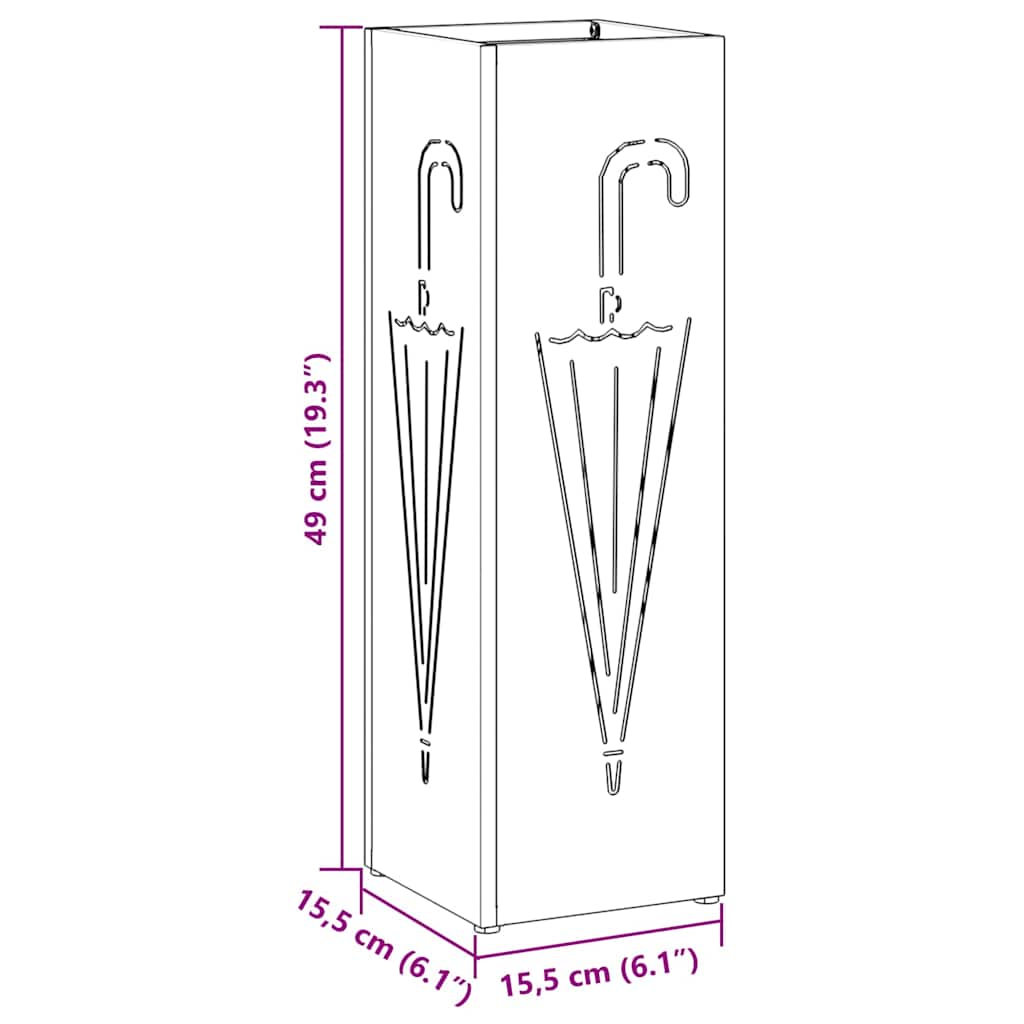 Stand per Ombrelli da Pioggia Bianco 15,5 x 15,5 x 49 cm | homemem39