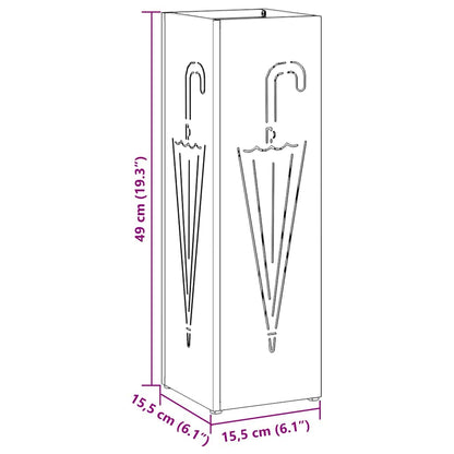 Stand per Ombrelli da Pioggia Bianco 15,5 x 15,5 x 49 cm | homemem39