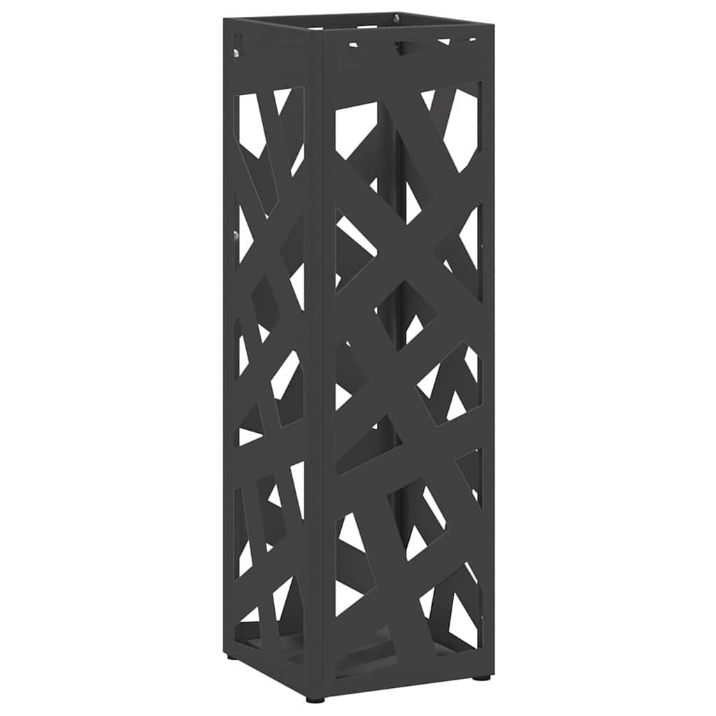 Stand per Ombrelli da Pioggia Nero 15,5 x 15,5 x 49 cm Acciaio