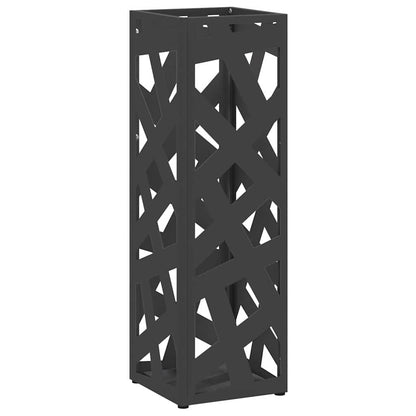 Stand per Ombrelli da Pioggia Nero 15,5 x 15,5 x 49 cm Acciaio