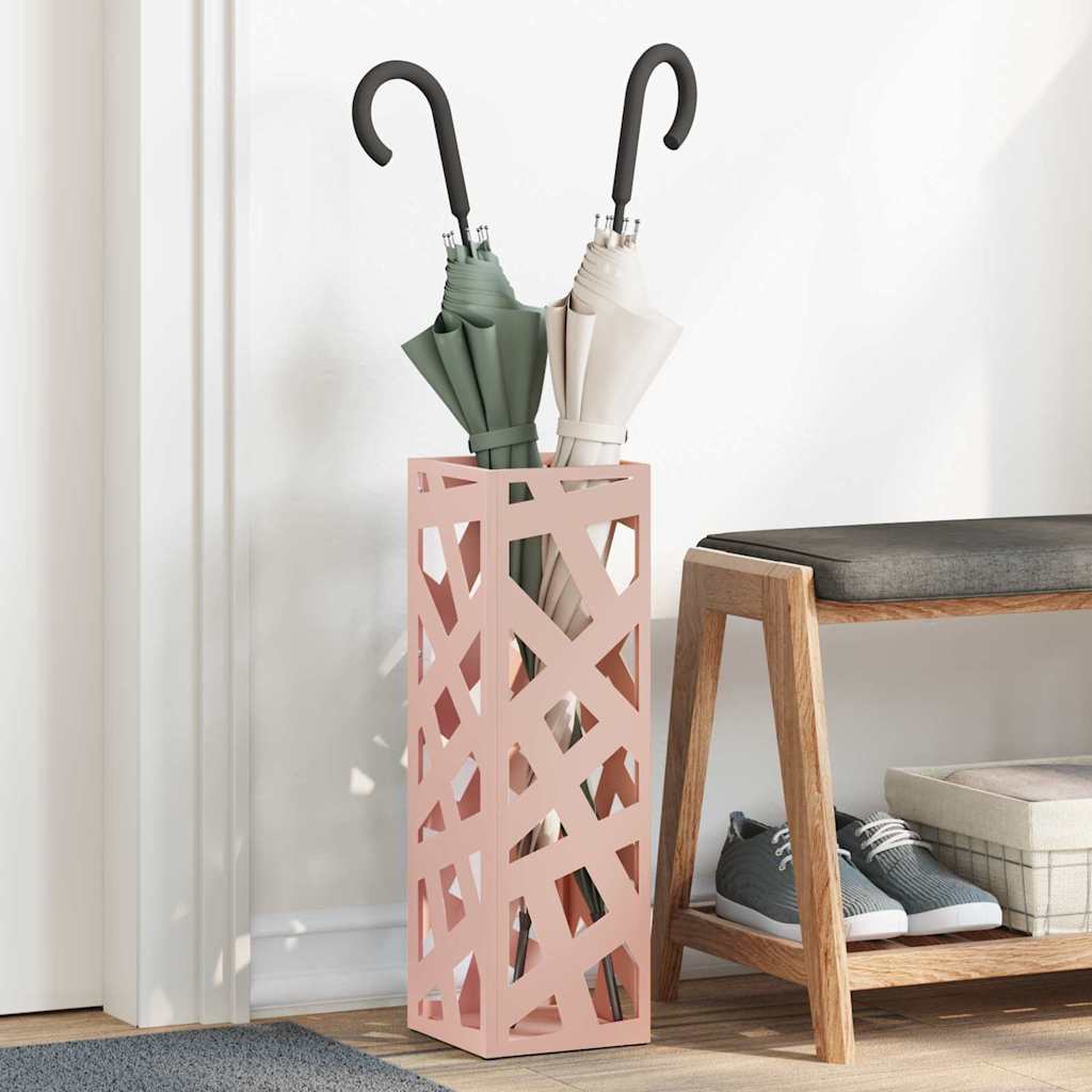 Stand per Ombrelli da Pioggia Rosa 15,5 x 15,5 x 49 cm Acciaio | homemem39