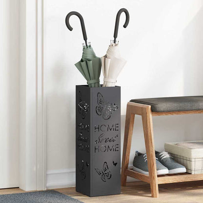 Stand per Ombrelli da Pioggia Nero 15,5 x 15,5 x 49 cm Acciaio | homemem39