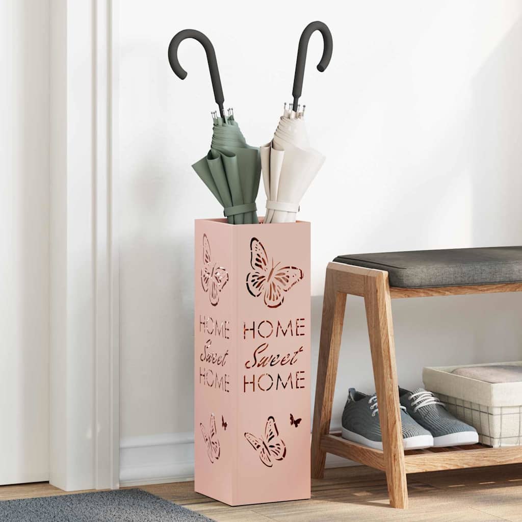 Stand per Ombrelli da Pioggia Rosa 15,5 x 15,5 x 49 cm Acciaio | homemem39