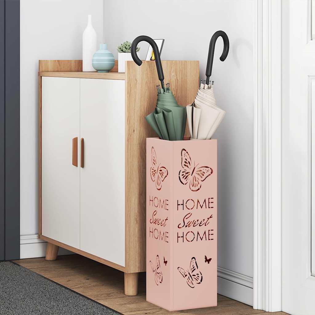 Stand per Ombrelli da Pioggia Rosa 15,5 x 15,5 x 49 cm Acciaio | homemem39