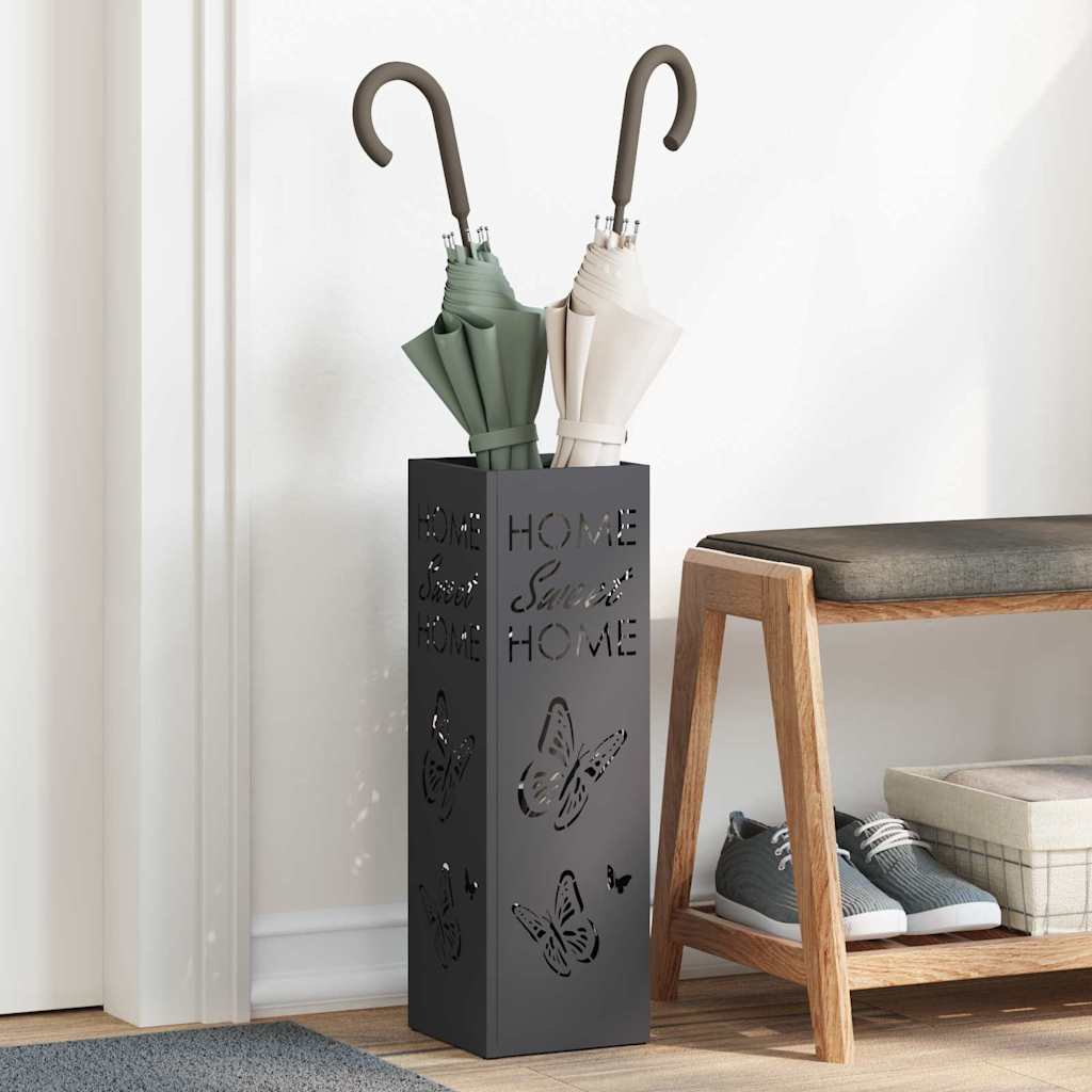 Stand per Ombrelli da Pioggia Nero 15,5 x 15,5 x 49 cm Acciaio | homemem39