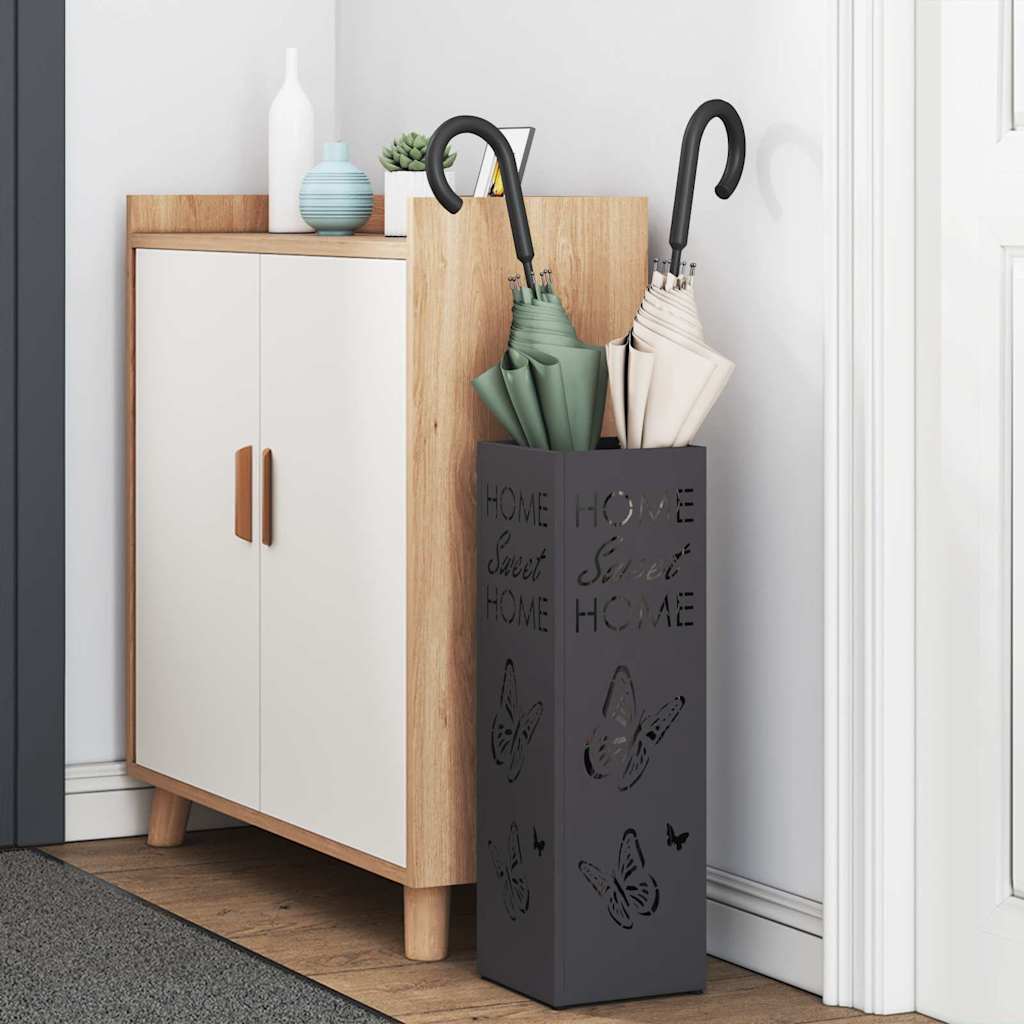 Stand per Ombrelli da Pioggia Nero 15,5 x 15,5 x 49 cm Acciaio | homemem39