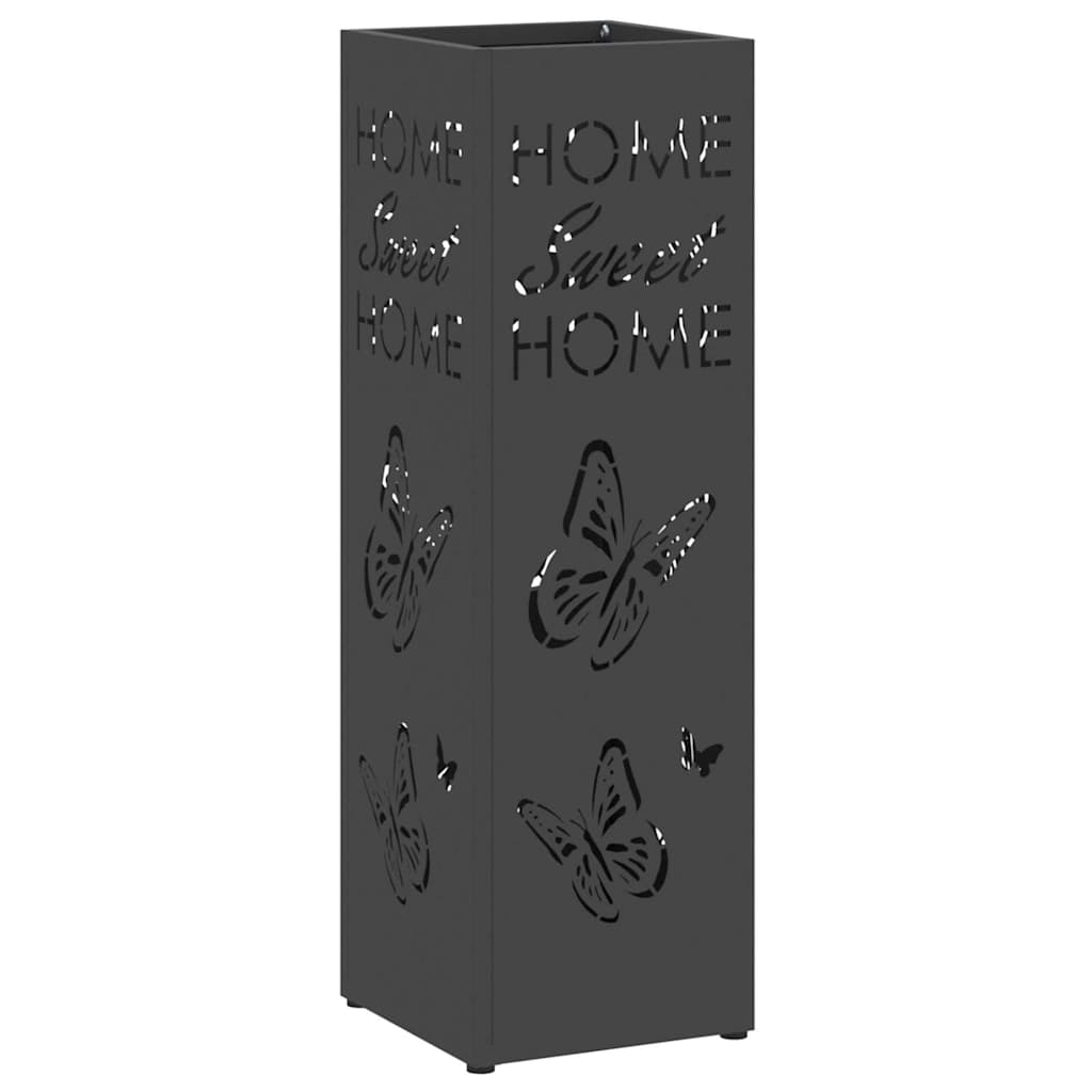 Stand per Ombrelli da Pioggia Nero 15,5 x 15,5 x 49 cm Acciaio | homemem39