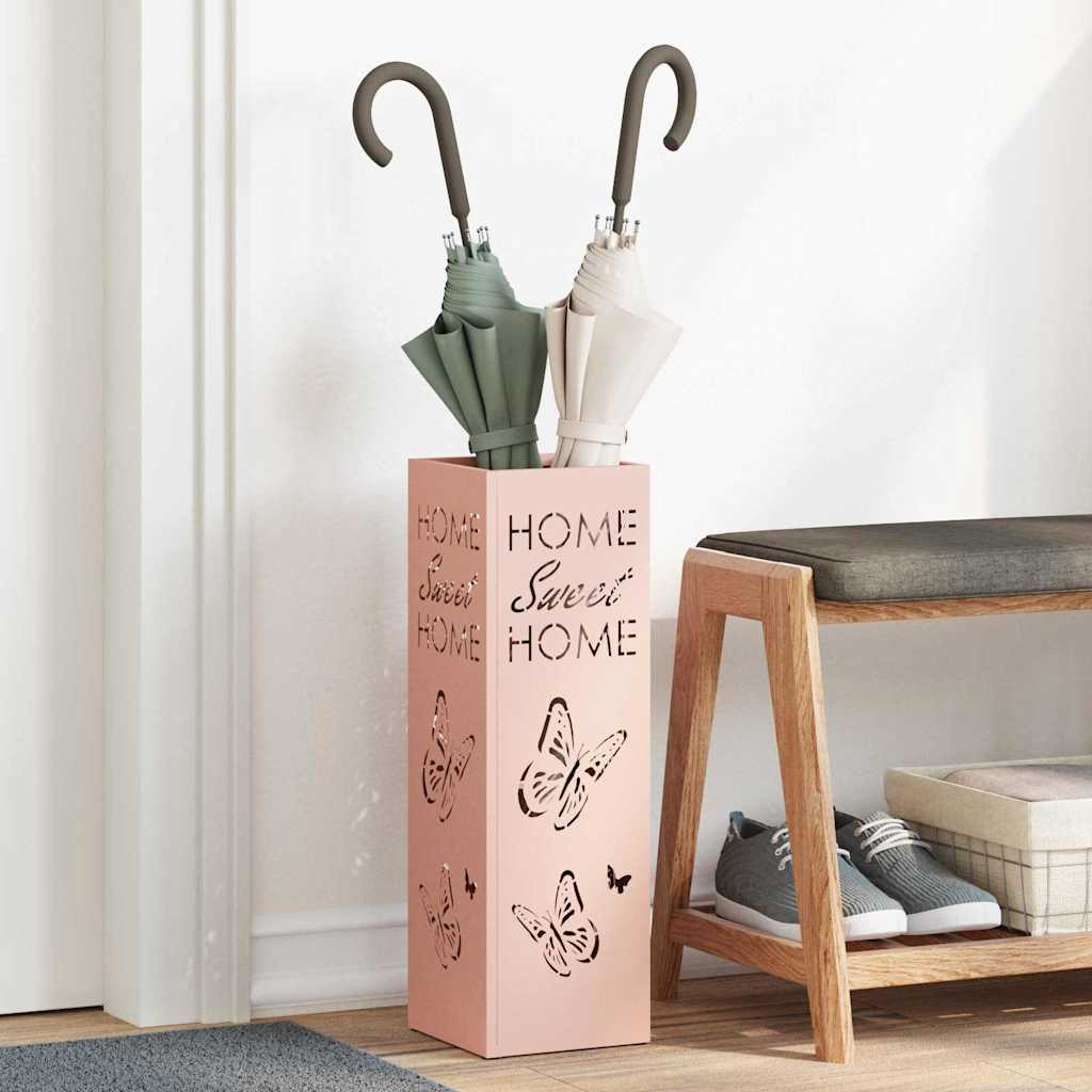 Stand per Ombrelli da Pioggia Rosa 15,5 x 15,5 x 49 cm Acciaio | homemem39