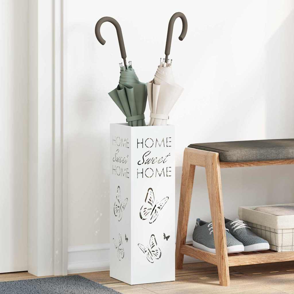 Stand per Ombrelli da Pioggia Bianco 15,5 x 15,5 x 49 cm | homemem39