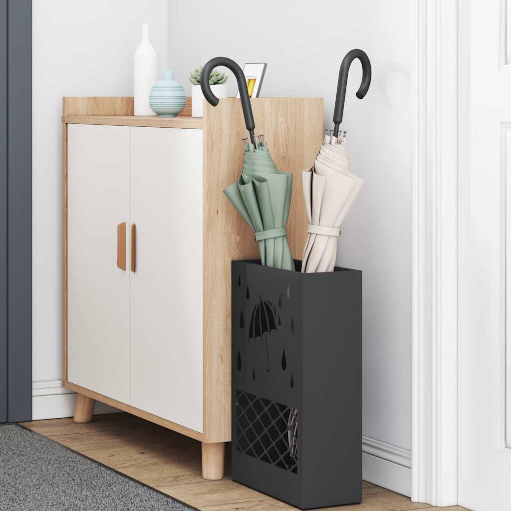 Stand per Ombrelli da Pioggia Nero 28 x 12 x 41 cm Acciaio | homemem39